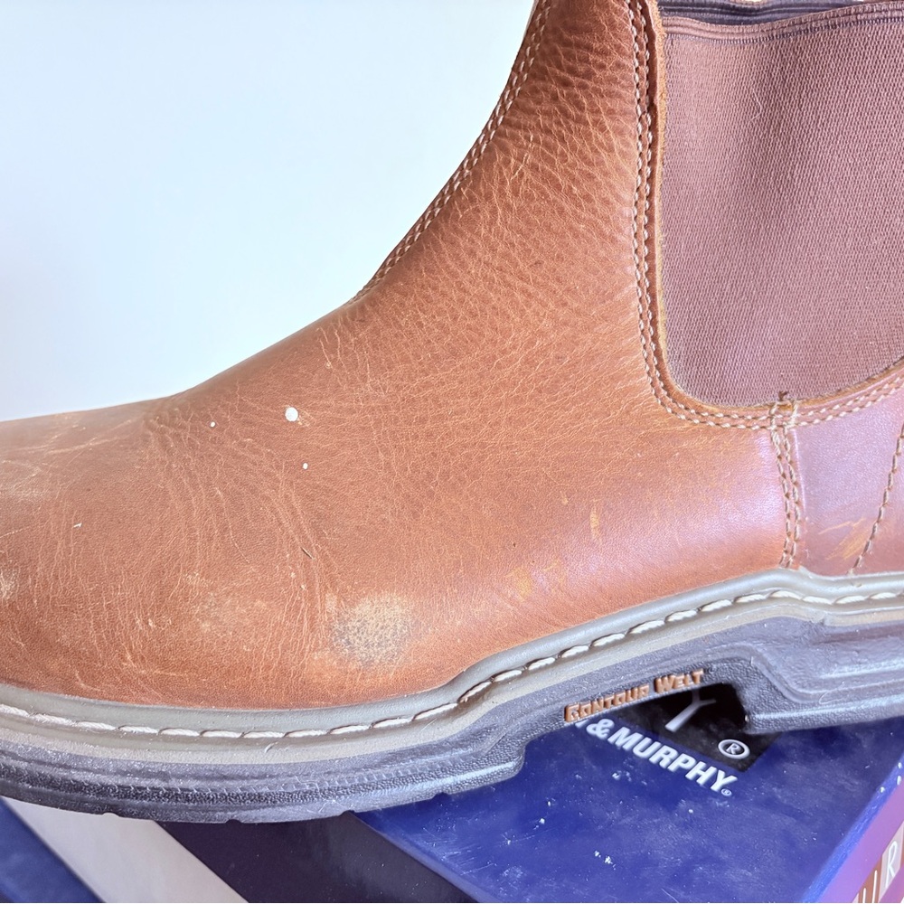 Used Wolverines Tan Leather Uppers, Balance Manmade Materials Boots